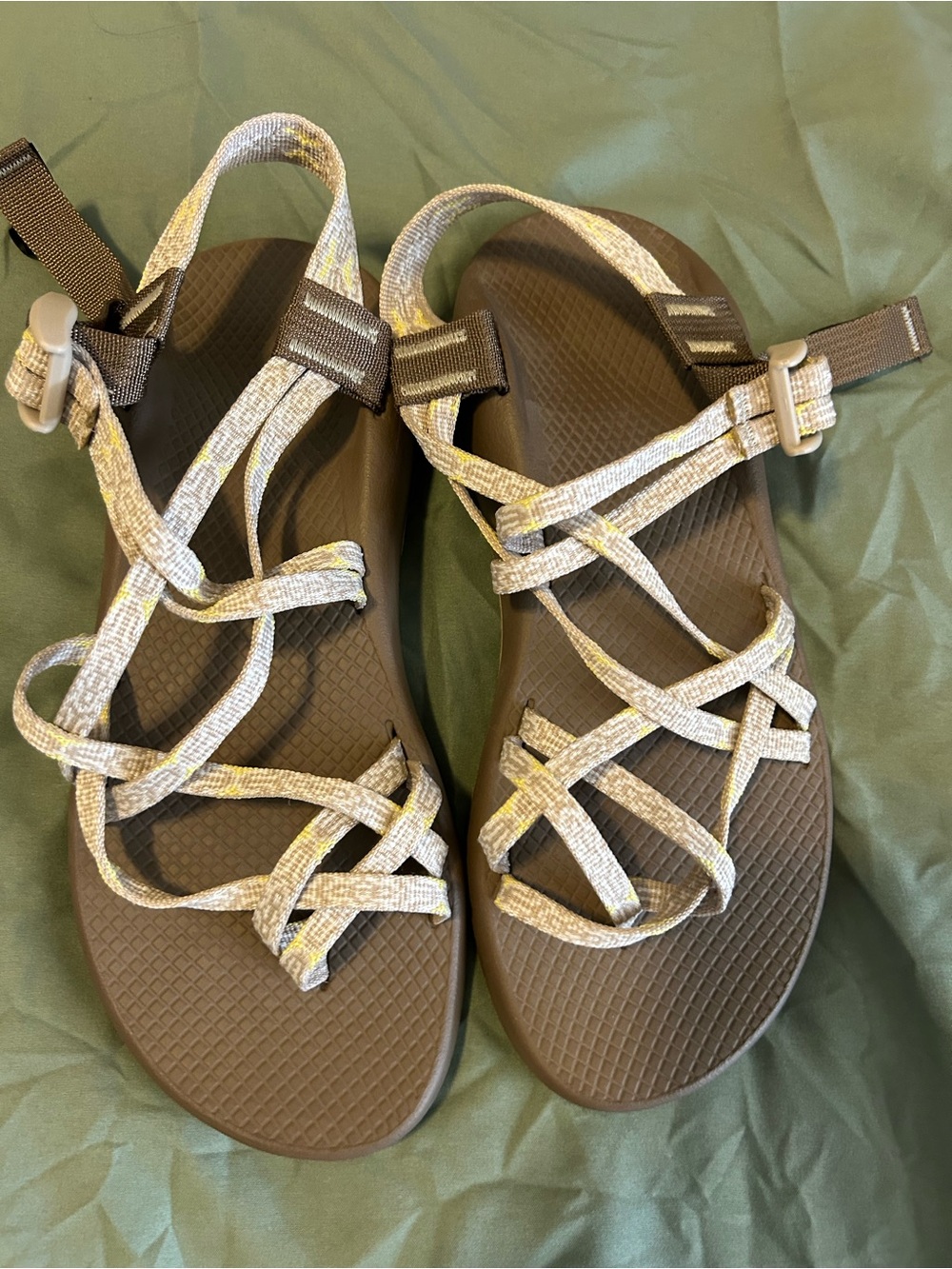 Women’s Chaco Strapped Outdoor Sandals in Brown and Light Gray